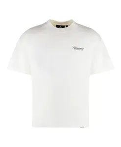 Хлопковая футболка в рубчик с круглым вырезом Represent, бежевый