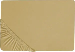 Простыня на резинке BELIANI, оливково-зеленый, хлопок, 90 x 200 см, с высоким карманом на резинке, высота кармана 30 см, современный, для матраса, аксессуар для мебели для спальни Beliani