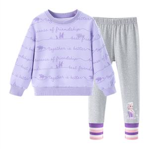 Детская повседневная спортивная одежда серии frozen Disney, светло-фиолетовый