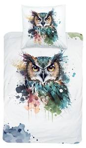 Комплект постельного белья MTOnlinehandel Magische Tierwelt Eule, 135x200x1 см цвет petrol/weiß