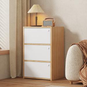 Lanyu Комод 40х30х77 см для спальни из массива дерева и древесно-стружечной плиты, 5 ящиков, напольный, в пастельных тонах