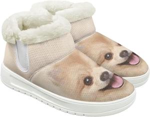 Женские зимние ботинки JoyLamoria с узором животных, пушистые, на платформе, модные для улицы, Puppy Print