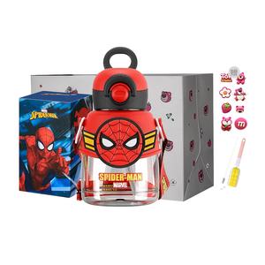 Пластиковые стаканчики Lotso Disney, Spider-Man Spin And Fun Straw Water Cup+Shopping Bag (Includes Cup Cleaning Brush+Straw Brush+Stickers)