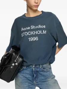Футболка с логотипом Acne Studios, синий