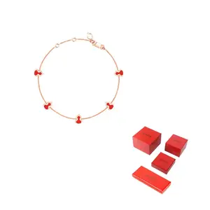 Qeelin Браслет Wulu 18K Rose Gold Diamond With Red Enamel для женщин