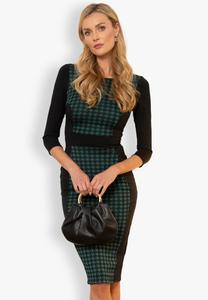 Платье-футляр Bodycon Ponte HotSquash, цвет green houndstooth large