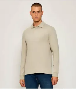 Поло Pe_interlock_long regular fit Boss Orange, бежевый