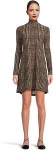 Платье Norma Kamali Long Sleeve Turtle Swing Dress, цвет Choc Glenn Plaid Twd