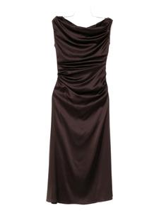 Платье STAUD с драпировкой и воротником-хомутиком, коричневый