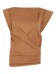 Драпированный топ без рукавов ISABEL MARANT, нейтральный