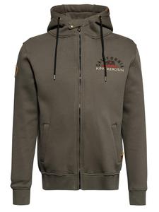 King Kerosin Толстовка с молнией 'KK Adventure Gear - Motor State California' в оливковом цвете