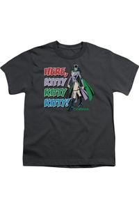Футболка с коротким рукавом DC Comics Here Kitty для детей Gildan, Charcoal