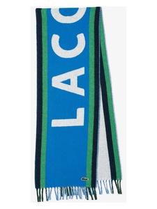 Шерстяной шарф синего цвета Lacoste