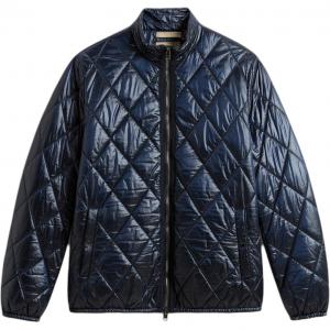 Woolrich Мужская пуховая куртка синего цвета с воротником-стойкой, умеренно стеганая, с утеплителем