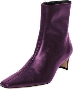 Женские модные ботильоны Miss Left с боковой молнией, низким каблуком, квадратным носком, зимние, для вечеринок и повседневной носки, размер 4-16 US, Purple
