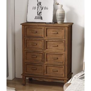 Mikemijia Комод 70х33х92 см для гостиной и прихожей из карбонизированного дерева, 8 ящиков, полностью собран