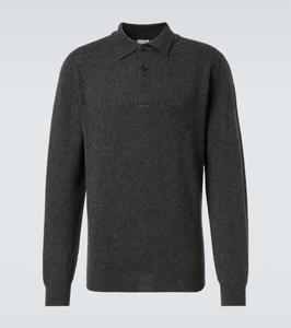 Шерстяной свитер-поло Sunspel, Dark Green Twist