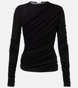 Топ из джерси с защипами Tania Agolde, черный