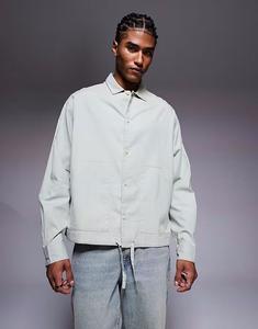 Рубашка свободного кроя из вельвета цвета шалфея Asos Design