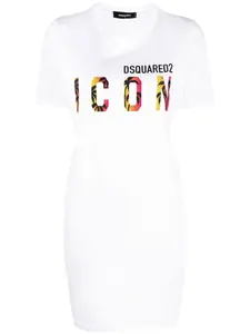 Платье-футболка Icon Sunset Palm DSQUARED2, белый
