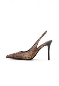 Туфли на высоком каблуке с открытой пяткой "ресаманта" Aldo, Brown Multi