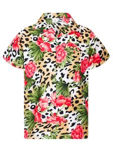 Рубашка King Kameha Leopard Flowers, бежевый