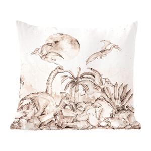 MuchoWow Декоративная подушка Диванная подушка Декоративная подушка для гостиной 50 x 50 см Dino - Дети - Джунгли - Растения - Дети - Наволочки - Украшение - Спальня