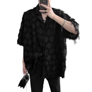 Рубашка Unisex Lapel Moderate Others ZIAREL, черный