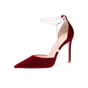 Dawei's house Дом Dawei Тонкие каблуки Высокие каблуки Женские Бокс Красная замша [Подарочный набор] (Подарок включен), цвет Red Suede[Gift Box Set](Gift Included)