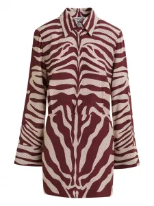 Мини-платье с подкладкой на плечах и принтом зебры Essentiel Antwerp, красный