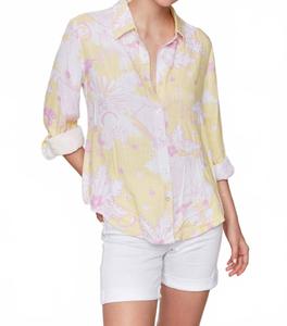 Рубашка с длинным рукавом и принтом «подворачивающийся» цвета «лимонад» Charlie B, Lemonade