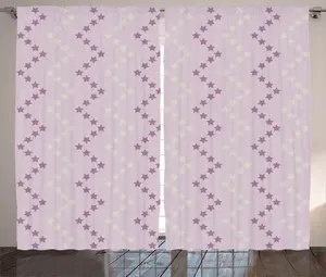 Шторы ABAKUHAUS Mauve Rustic Curtain, зигзагообразные полосы, универсальные ленточные шторы для гостиной с петлями и крючками, 280 x 225 см, желто-фиолетовый Abakuhaus