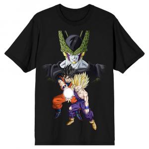 Мужская футболка Dragon Ball Z Cell Goku и Gohan Licensed Character, черный