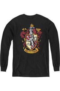 Футболка с длинным рукавом для детей с гербом Гриффиндора из Гарри Поттера Gildan, черный