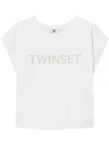 Футболка с вышитым логотипом TWINSET, белый