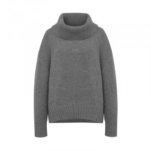 Вязаный свитер Deep Breath из шерсти и кашемира с высоким воротником, серый