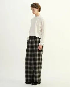 Широкие прямые брюки в клетку с эффектом омбре Plain People, цвет Black X Light Gray