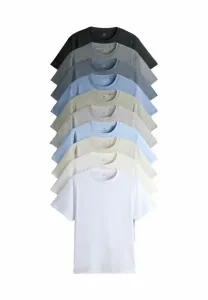 Футболка с коротким рукавом стандартного кроя, набор из 10 штук. The Set, Black/Grey/Brown/White