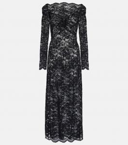 Платье макси из цветочного кружева Rabanne, черный