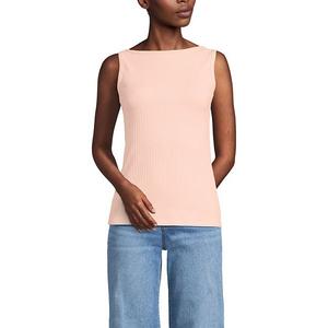 Женский топ без рукавов с ажурной резинкой и лодочкой Lands' End, Soft Mineral Blush