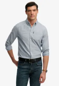 Базовая рубашка с длинным рукавом в оксфордском стиле Superdry & Co, Deep Blue Chambray