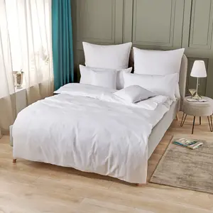 Постельное белье Dream Sleep Hotel, устойчивое к кипячению и хлору, белое, 160x210 см + 65x100 см Traumschlaf