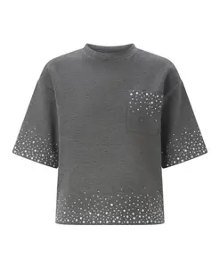 Футболка для дайвинга с аппликацией из страз. Rich & Royal, серый
