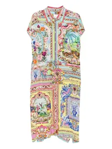 Платье-рубашка миди с цветочным принтом Camilla, синий