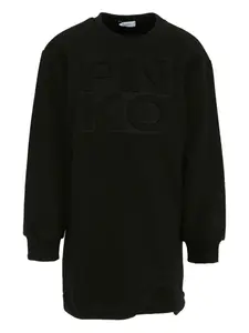 Платье с тиснением логотипа Pinko Kids, черный