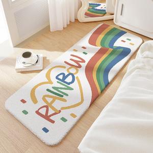 Dajiang Ковер 40х120 см из флиса с радужным узором для спальни, детской и гостиной, утепленный напольный коврик [Ultra Soft And Comfortable]