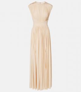 Гипнотическое плиссированное макси-платье Zimmermann, Cream
