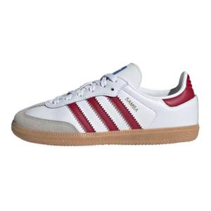 Кроссовки Adidas Samba OG Cloud White Collegiate Burgundy Gum PS, белый/красный