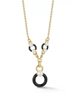 Позолоченное винтажное жемчужное колье-лариат Rachel Zoe, gold