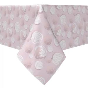 Квадратная скатерть, 100 % хлопок, 60x60 дюймов, иллюстрированные румяные розы.